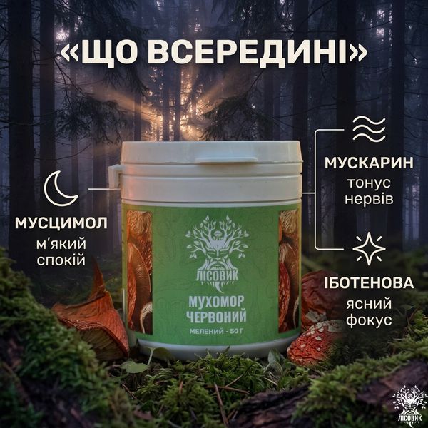 Капелюшки мухомора червоного, мелені 50 г Мікродозинг фото