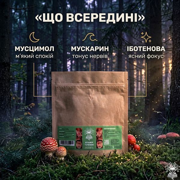 Нерозкриті капелюшки червоного мухомору 50 г Мікродозинг фото