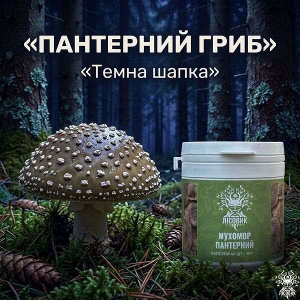 Мухомор пантерний, капсули 60 шт по 0,3 г Мікродозинг фото