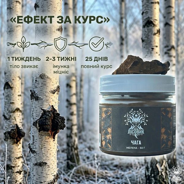 Чага березовая, молотая 50г натуральная добавка Микродозинг фото