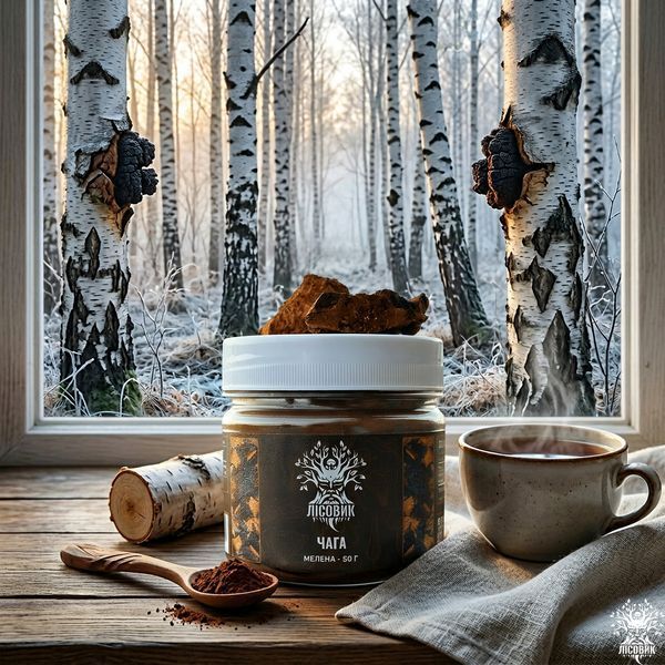 Чага березовая, молотая 50г натуральная добавка Микродозинг фото