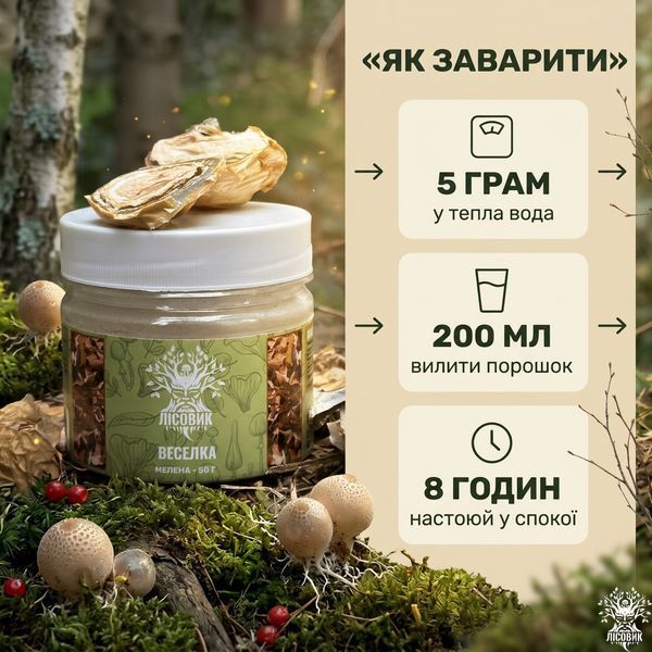 Веселка, мелені плодові тіла 50г Мікродозинг фото