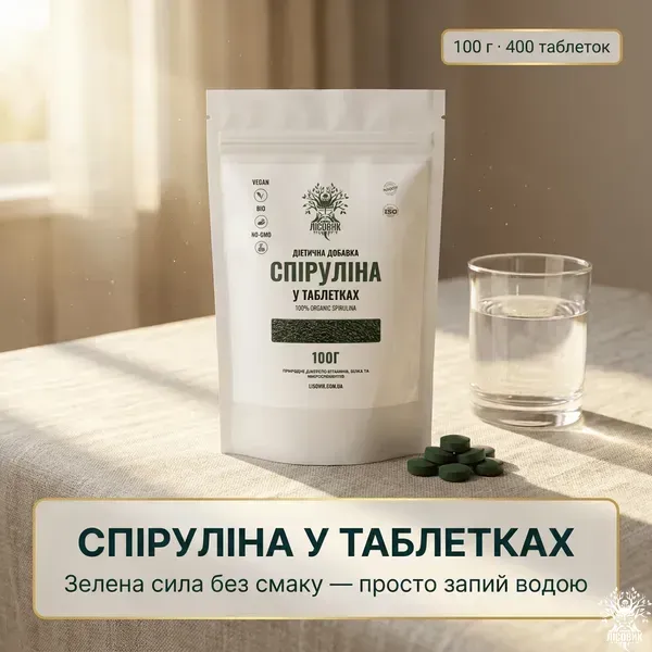 Таблетки 100 г — дієтична добавка ТМ «Лісовик»