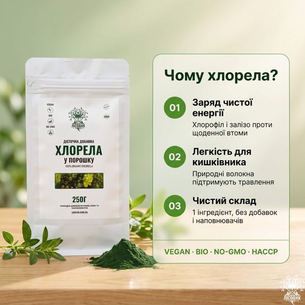 Хлорела у порошку 250 г Мікродозинг фото