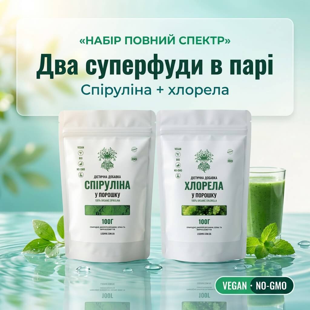 Набор «Полный спектр»: спирулина + хлорелла 100+100 г