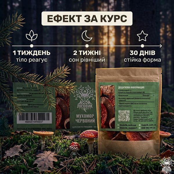 Капелюшки мухомора червоного 50 г Мікродозинг фото
