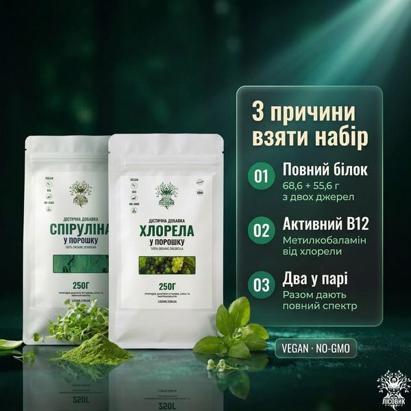 Набор &laquo;Полный спектр&raquo;: спирулина + хлорелла 250+250 г Микродозинг фото