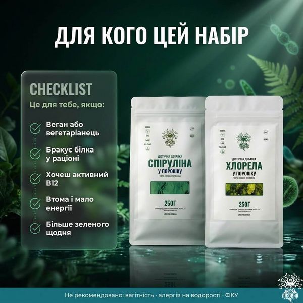 Набор &laquo;Полный спектр&raquo;: спирулина + хлорелла 250+250 г Микродозинг фото