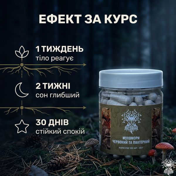 Мікс мухомора червоного та пантерного у капсулах 120 шт по 0,5 г Мікродозинг фото