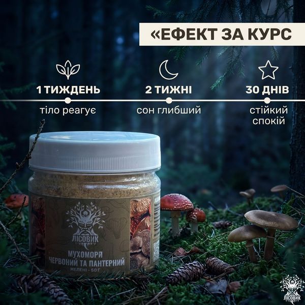 Мікс мухомора пантерного та червоного, мелений 50 г Мікродозинг фото