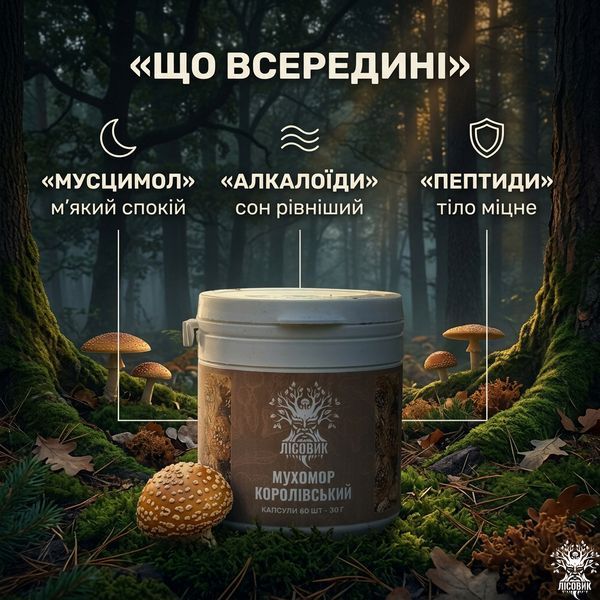 Королівський мухомор у капсулах 60 шт по 0,5 г Мікродозинг фото
