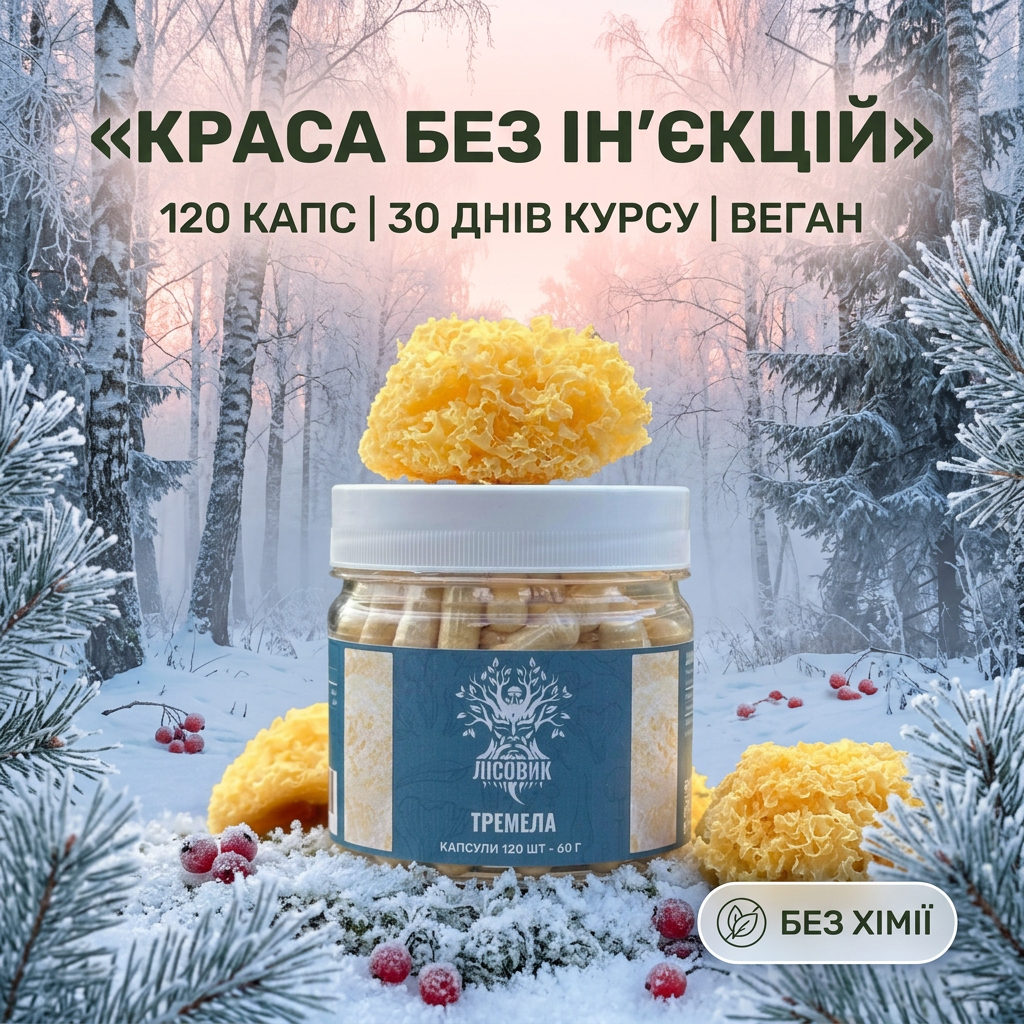 Тремела/Сніжний гриб у капсулах, 120 шт — Лісовик